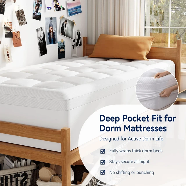 Alt view image 5 of 7 - Twin XL College Dorm Essentials 3 Inch Memory Foam Mattress Topper | Dual Layer Design, 2 Inch Cooling Gel Foam and 1 Inch Soft Pillow Top Bed Pad, Back to School, Comfortable Support