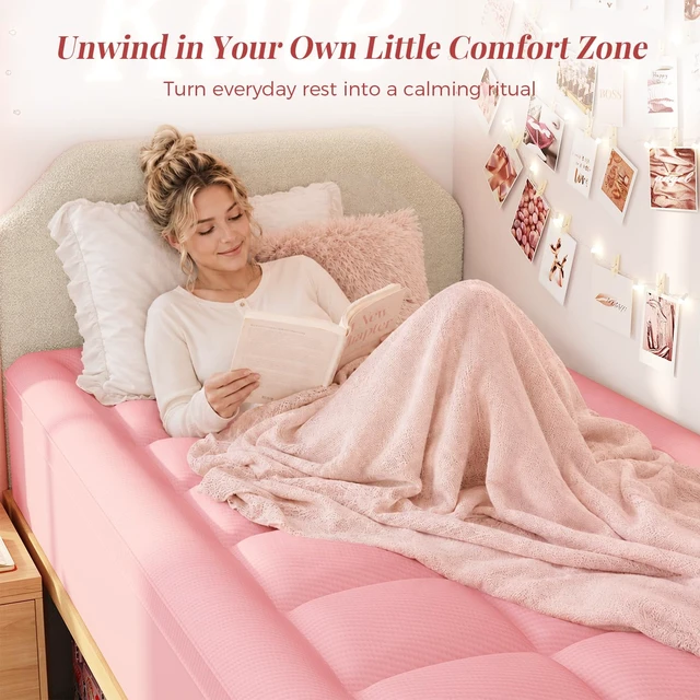 Alt view image 7 of 7 - Twin XL College Dorm Essentials 3 Inch Memory Foam Mattress Topper | Dual Layer Design, 2 Inch Cooling Gel Foam and 1 Inch Soft Pillow Top Bed Pad, Back to School, Comfortable Support