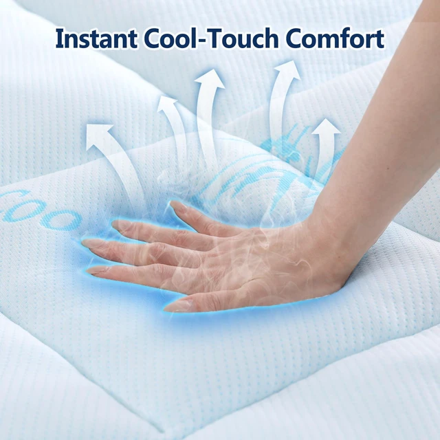 Alt view image 4 of 7 - 100% Waterproof Queen Mattress Topper, Viscose Derived from Bamboo | Cooling Pillow Top Memory Foam Mattress Topper for Hot Sleepers, Deep Pocket Fits 8-21 Inch