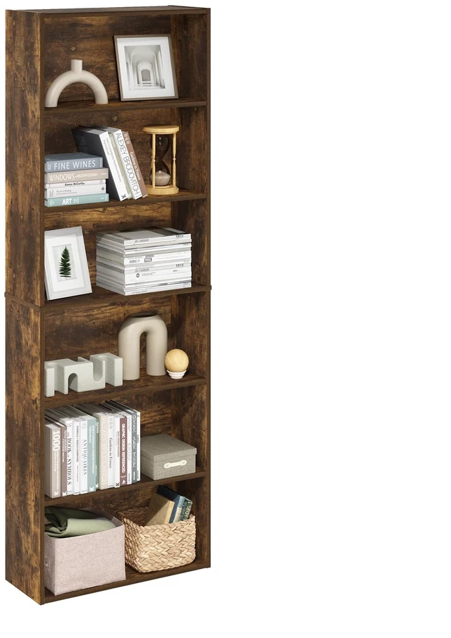 Main image of Jaya Simply Home Free Standing 6-Tier Open Storage Bookcase, Amber Pine
