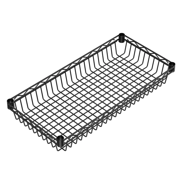 Alt view image 6 of 7 - Basket Shelves Closet Rack with Wheels Metal Pantry Wire Shelf Unit | 6 tier Storage Rolling Shelving Bathroom Organizers Kitchen Garage Laundry Room Organization Home 30"Dx13.6"Wx65"H Black