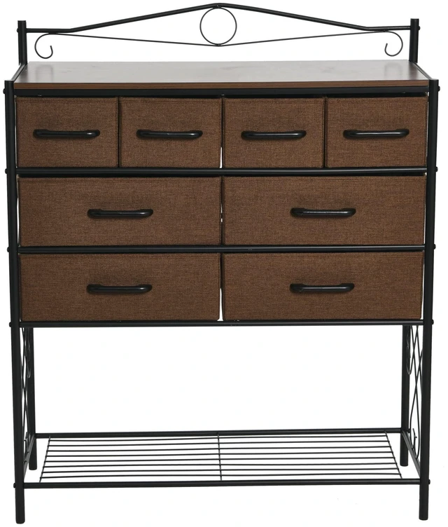 Alt view image 3 of 7 - Walnut Iron 8-Drawer Sideboard with Mid-Century Detailing