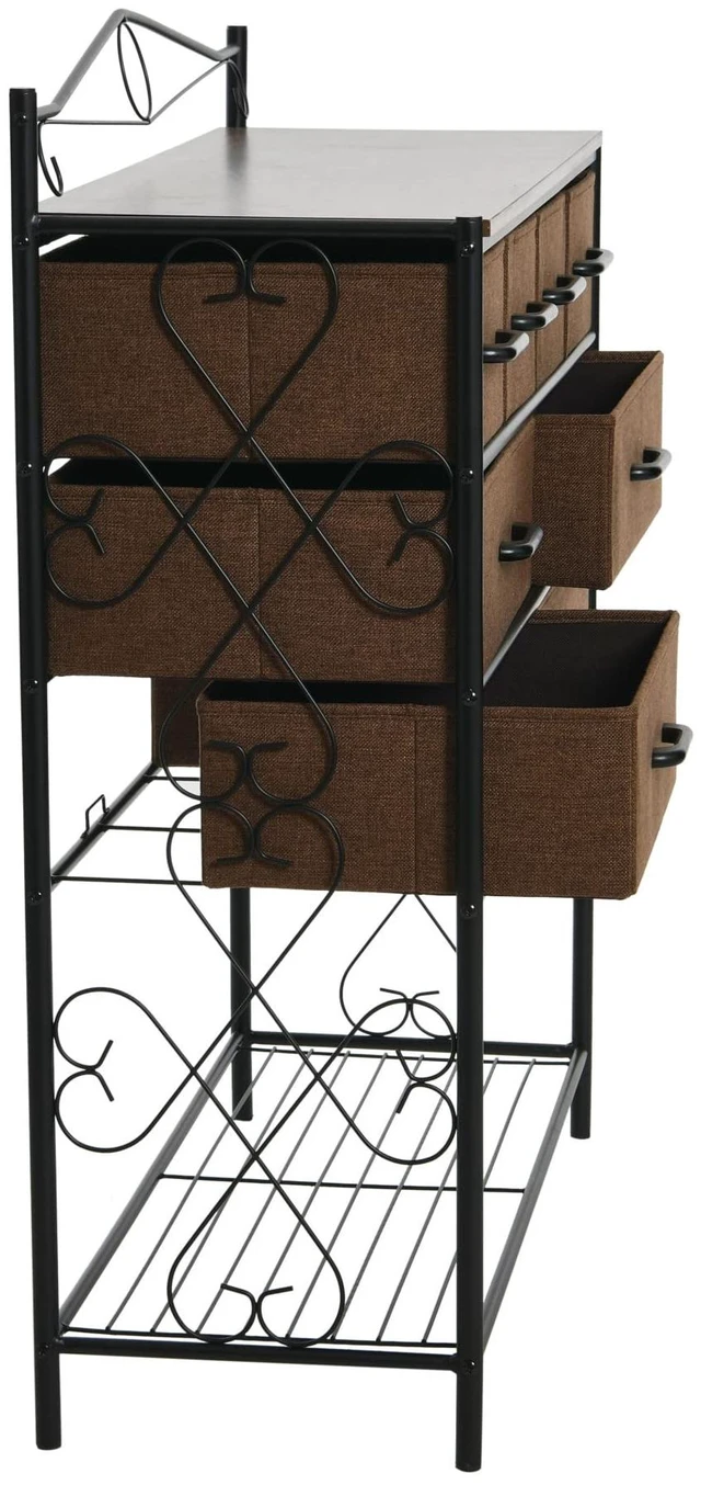 Alt view image 4 of 7 - Walnut Iron 8-Drawer Sideboard with Mid-Century Detailing