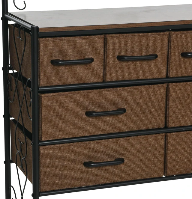 Alt view image 5 of 7 - Walnut Iron 8-Drawer Sideboard with Mid-Century Detailing