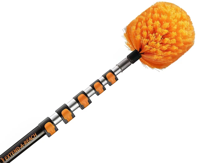Main image of 5-25 ft Cobweb Duster with Extension Pole 30+ Foot High Reach | Spider Web Cleaner Cobweb Brush for Outdoor & Indoor Web Cleaning // Lightweight & Sturdy Telescopic Pole Kit