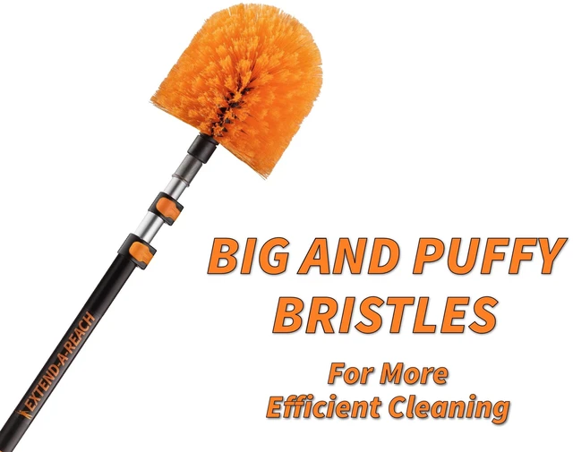 Alt view image 6 of 7 - 5-25 ft Cobweb Duster with Extension Pole 30+ Foot High Reach | Spider Web Cleaner Cobweb Brush for Outdoor & Indoor Web Cleaning // Lightweight & Sturdy Telescopic Pole Kit