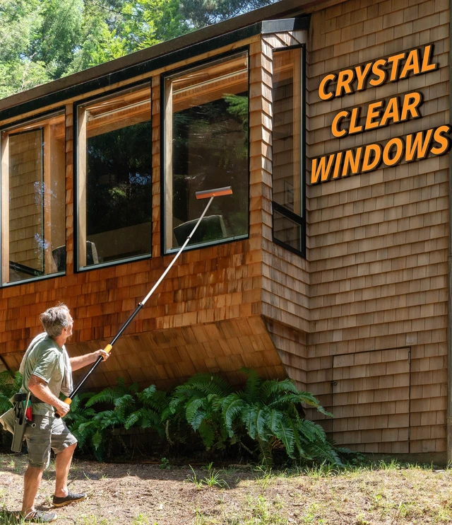 Alt view image 5 of 7 - 20 Foot Exterior House Cleaning Brush Set with 4-12 ft Extension Pole | Vinyl Siding Brushes with Telescopic Extendable Pole & Window Cleaning Squeegee // The Ultimate Extension Scrub Brush Set