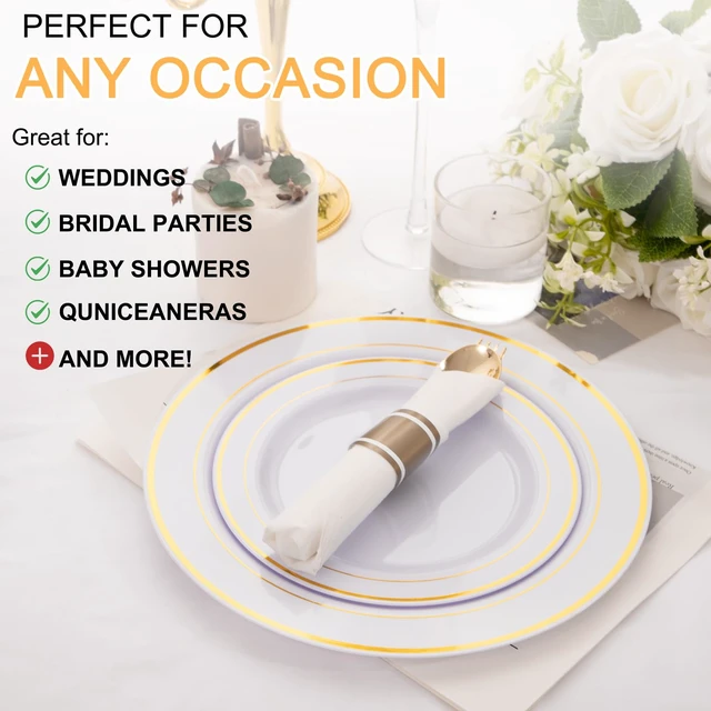 Alt view image 3 of 7 - 200 Pack Pre Rolled Gold Silverware Set Disposable for Wedding | Individually Wrapped Utensils, Heavy Duty, Durable and Sturdy, BPA free, include Matching Napkins, for Party, Event Supplies