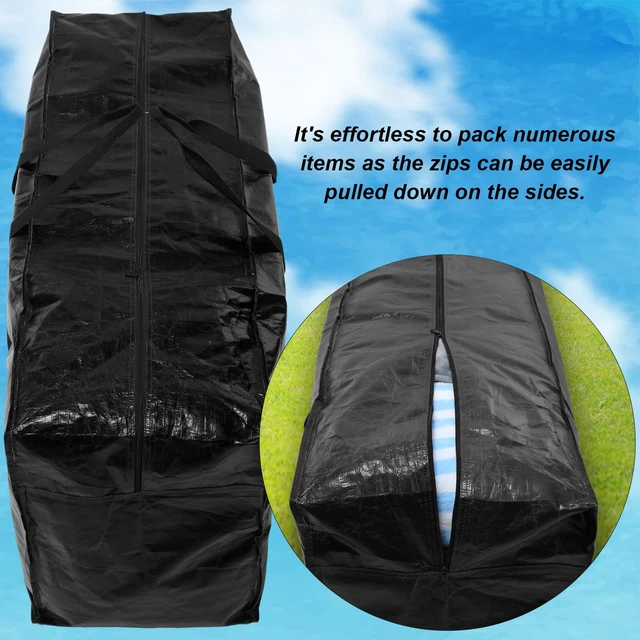 Alt view image 4 of 7 - 8 Pcs 66 Gallon Extra Large Moving Bags Heavy Duty Storage Bag | with Strong Zipper Handle Foldable XXL Jumbo Storage Tote Packing Moving Box for College Dorm Travel Cloth Duffle (Black)