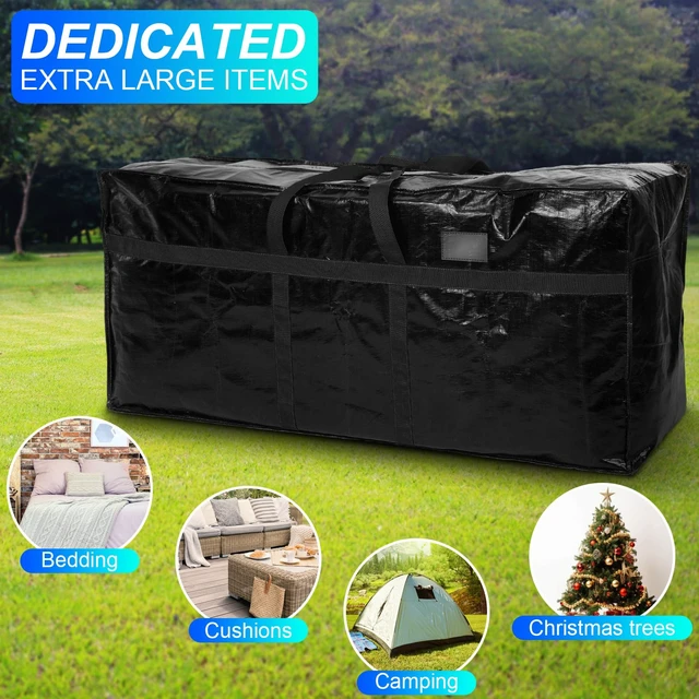 Alt view image 6 of 7 - 8 Pcs 66 Gallon Extra Large Moving Bags Heavy Duty Storage Bag | with Strong Zipper Handle Foldable XXL Jumbo Storage Tote Packing Moving Box for College Dorm Travel Cloth Duffle (Black)