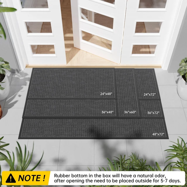 Alt view image 6 of 7 - Durable Front Door Mat, 72" x 36" Heavy Duty Indoor Outdoor Doormat for Entryway, Non-Slip Rubber Backing, Stain and Fade Resistant Commercial Floor Mat for Home Office Entry
