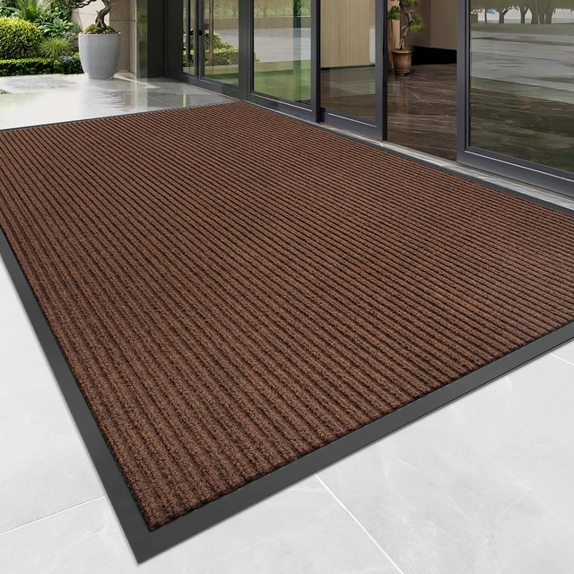 Alt view image 2 of 7 - Front Door Mat, Heavy Duty Indoor Outdoor Doormat, 72" x 36" Low Profile Outdoor Mats for Home Entrance, Stain and Fade Resistant Welcome Mat Ideal for High Traffic Area, Brown