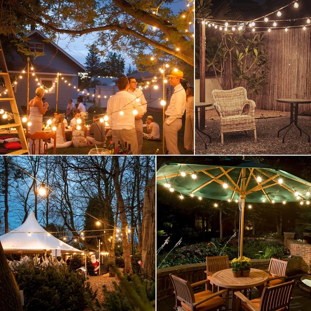 Alt view image 7 of 7 - 200FT LED Outdoor String Lights with Dimmable 3 Color Lights with Remote | String Light for Outside, G40 Globe Waterproof Patio Lights with 100 Shatterproof Bulbs for Party Backyard BBQ House Camping