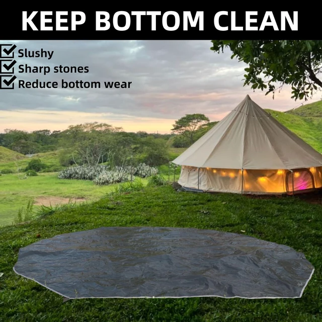 Alt view image 2 of 6 - B5PRO Bell Tent Footprint, 6m/20ft | Waterproof, Floor Protector, Round Tarp, Groundsheet for Yurt, Camping Glamping Accessories, Black