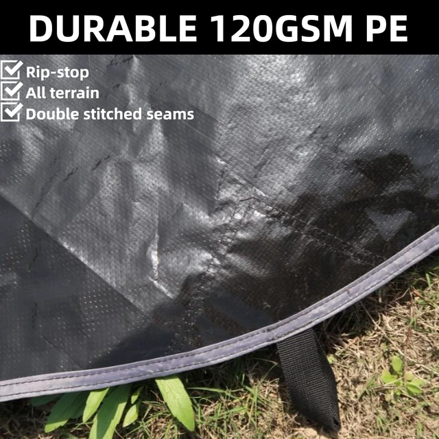 Alt view image 5 of 6 - B5PRO Bell Tent Footprint, 6m/20ft | Waterproof, Floor Protector, Round Tarp, Groundsheet for Yurt, Camping Glamping Accessories, Black