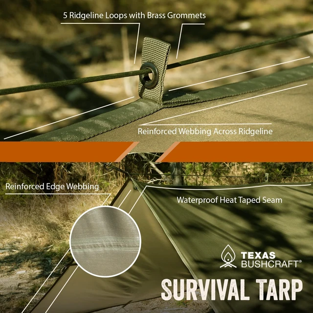 Alt view image 7 of 7 - Emergency Camping Tarp, Waterproof 10x10 Emergency Shelter for Backpacking and Hiking, 70D Ripstop Nylon Survival Tarp with Reflective Aluminized Polymer and Loop Ties with Grommets