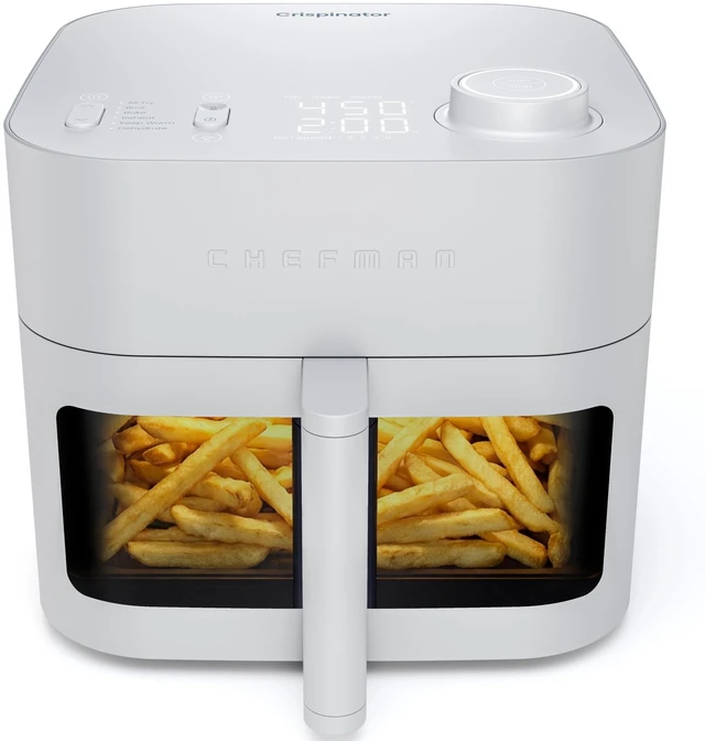 Main image of Crispinator Air Fryer 6-in-1 with 8 Qt capacity, 450°F Max Temp with TurboFry Pro Technology for Fast and Even Results, Viewing Window, Nonstick Ceramic Basket