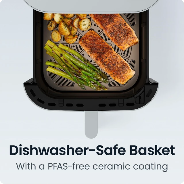 Alt view image 7 of 7 - Crispinator Air Fryer 6-in-1 with 8 Qt capacity, 450°F Max Temp with TurboFry Pro Technology for Fast and Even Results, Viewing Window, Nonstick Ceramic Basket