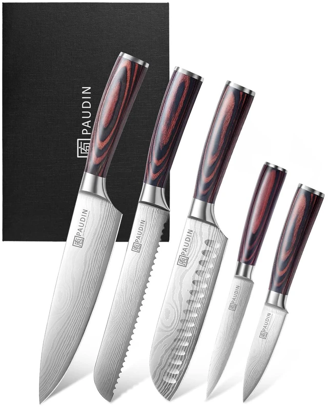 Main image of 5-Piece Chef Knife Set, Ultra Sharp Kitchen Knives | High-Carbon Stainless Steel Kitchen Knife Set, Ergonomic Handle, Ideal Gift for Home and Restaurant Cooking