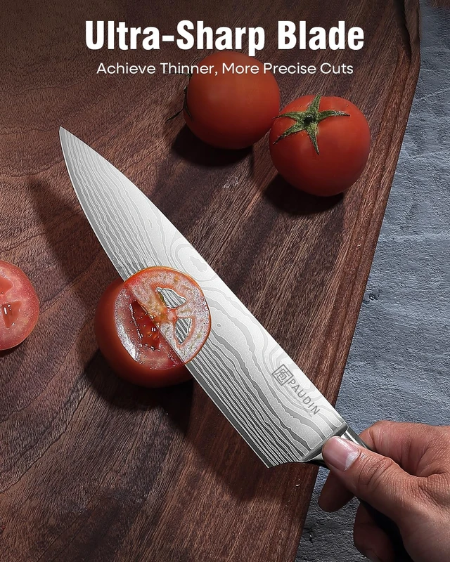 Alt view image 5 of 7 - 5-Piece Chef Knife Set, Ultra Sharp Kitchen Knives | High-Carbon Stainless Steel Kitchen Knife Set, Ergonomic Handle, Ideal Gift for Home and Restaurant Cooking