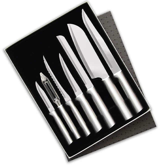 Main image of Cutlery The Starter Gift Set (S38), Silver | 7-piece Knife Set , Stainless Steel Blade, Cast Aluminum Handle