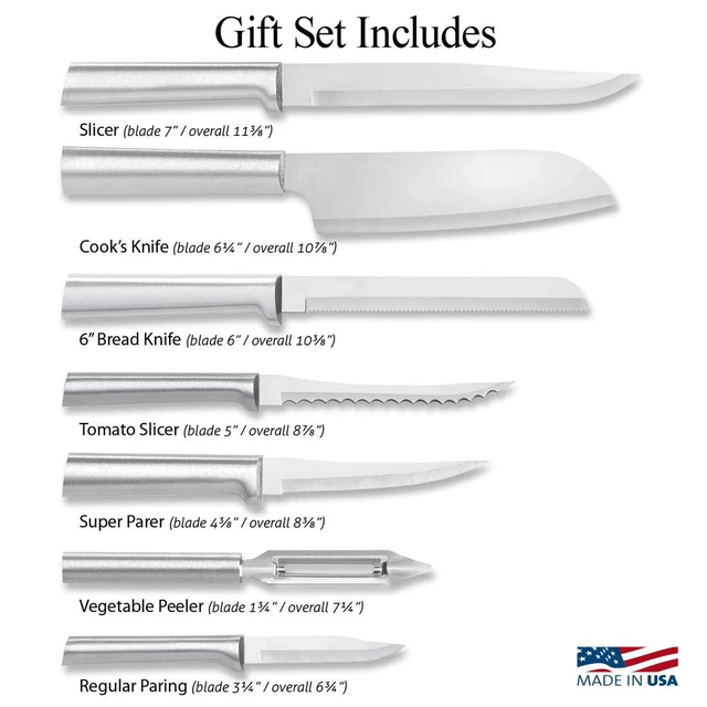 Alt view image 2 of 7 - Cutlery The Starter Gift Set (S38), Silver | 7-piece Knife Set , Stainless Steel Blade, Cast Aluminum Handle