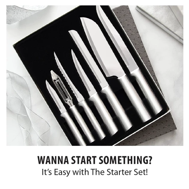 Alt view image 3 of 7 - Cutlery The Starter Gift Set (S38), Silver | 7-piece Knife Set , Stainless Steel Blade, Cast Aluminum Handle