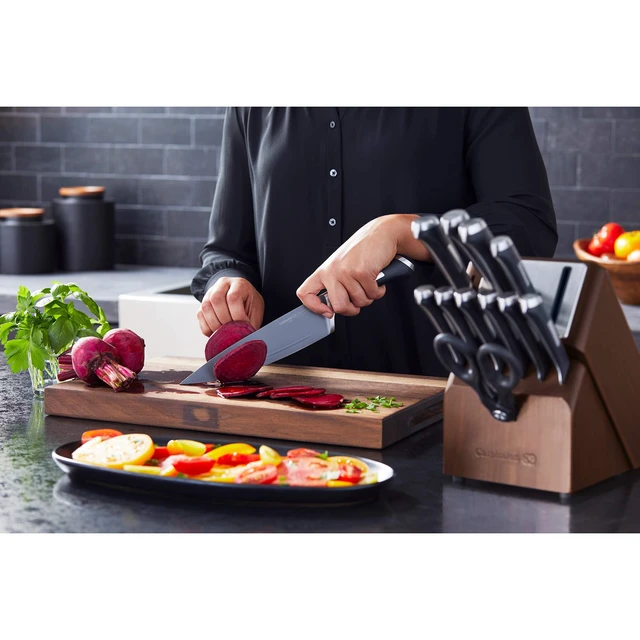 Alt view image 7 of 7 - Kitchen Knife Set with Self-Sharpening Block, 13-Piece NonStick Knives