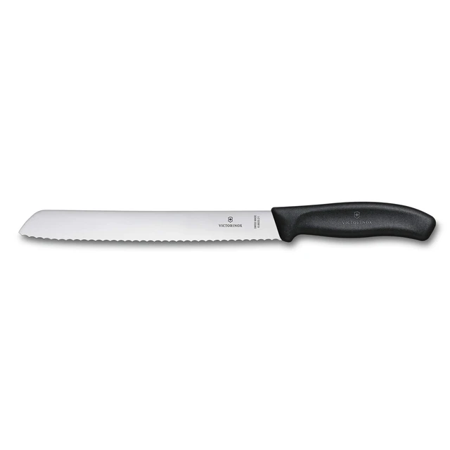 Alt view image 6 of 6 - Swiss Classic Kitchen Set, 5 Pieces - Utility & Bread Knives | Durable ergonomic set with paring, carving, and bread knives. Made in Switzerland, dishwasher safe, and black handles.