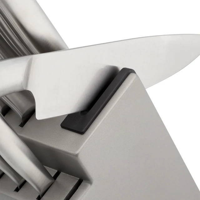 Alt view image 5 of 6 - Gourmet Knife Block Set with Built-in Sharpener, 15-Piece, Stainless Steel