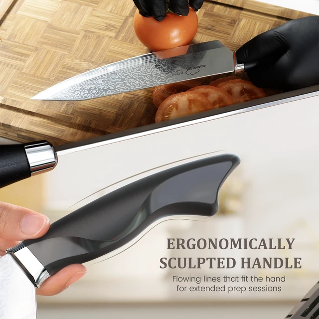 Alt view image 3 of 7 - 22 Pieces Knife Block Set with Built-in Sharpener | Built-in Sharpener Block, Dishwasher Safe, High Carbon German Stainless Steel, Laser-engrave, Kitchen Weddings Birthdays Gift