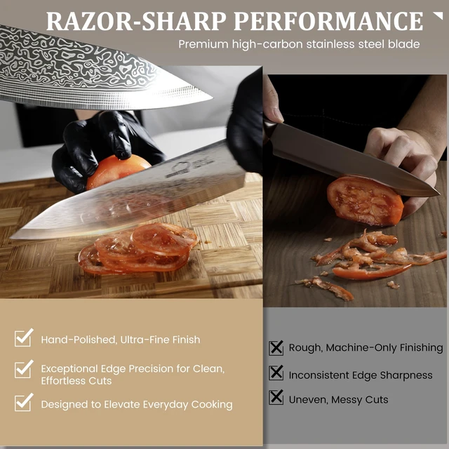 Alt view image 4 of 7 - 22 Pieces Knife Block Set with Built-in Sharpener | Built-in Sharpener Block, Dishwasher Safe, High Carbon German Stainless Steel, Laser-engrave, Kitchen Weddings Birthdays Gift