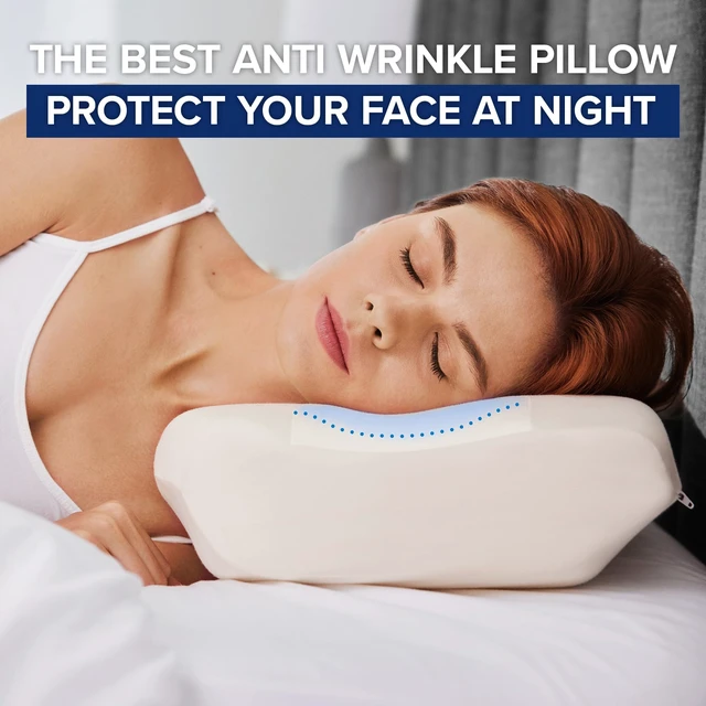 Alt view image 2 of 4 - The Anti-Wrinkle Side Sleeper Pillow, Anti-Aging Beauty Pillow | Prevent and Stop Sleep Wrinkles, Additional Satin Case Included, 100 Night Sleep Trial, CertiPUR-US
