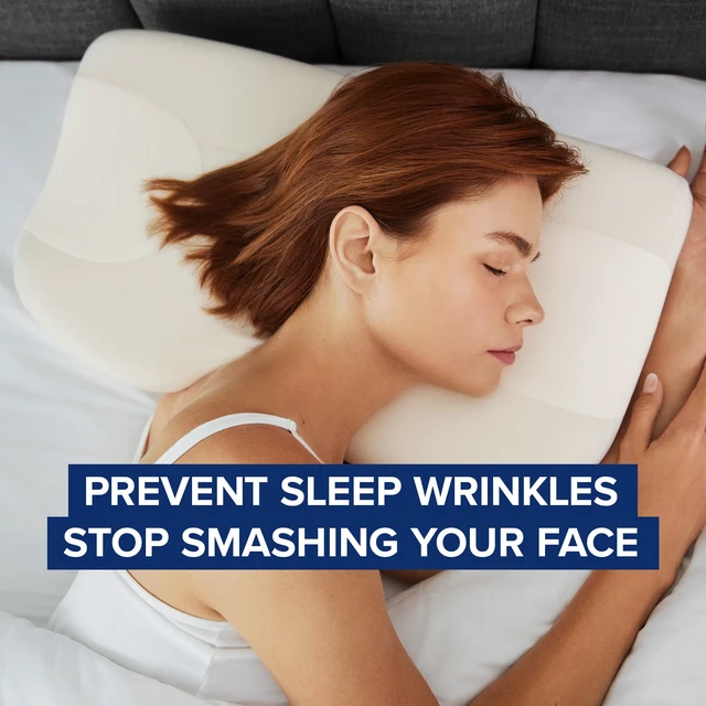 Alt view image 4 of 4 - The Anti-Wrinkle Side Sleeper Pillow, Anti-Aging Beauty Pillow | Prevent and Stop Sleep Wrinkles, Additional Satin Case Included, 100 Night Sleep Trial, CertiPUR-US