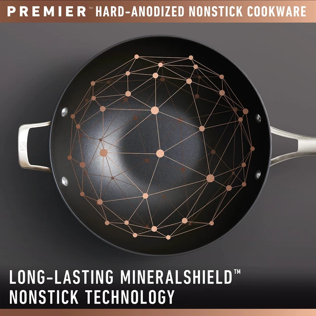 Alt view image 2 of 7 - Premier Hard-Anodized Nonstick Sauce Pan with Lid, 3.5 Quart | MineralShield Technology Cookware with Non-Stick Surface Dishwasher & Oven Safe