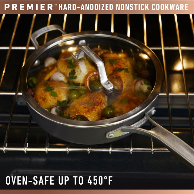 Alt view image 5 of 7 - Premier Hard-Anodized Nonstick Sauce Pan with Lid, 3.5 Quart | MineralShield Technology Cookware with Non-Stick Surface Dishwasher & Oven Safe