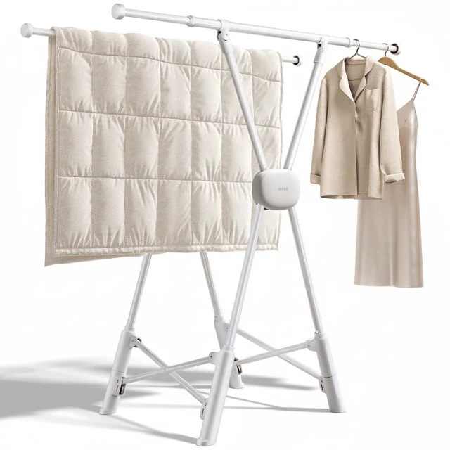 Main image of Clothes Drying Rack Heavy Duty Clothing Racks Foldable Laundry Rack Two Drying Modes Garment Racks for Drying Clothes, Adjustable Length from 32-55 Inches for Indoor Outdoor Use