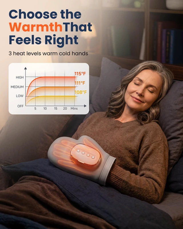 Alt view image 4 of 7 - Hand Massager with Heat and Compression for Arthritis Carpal Tunnel | FSA Eligible Items, Large Hand Chamber Fits Left Right Hand, 5 Compression Levels, 3 Modes,3 Heat Levels, Gift for Women Men