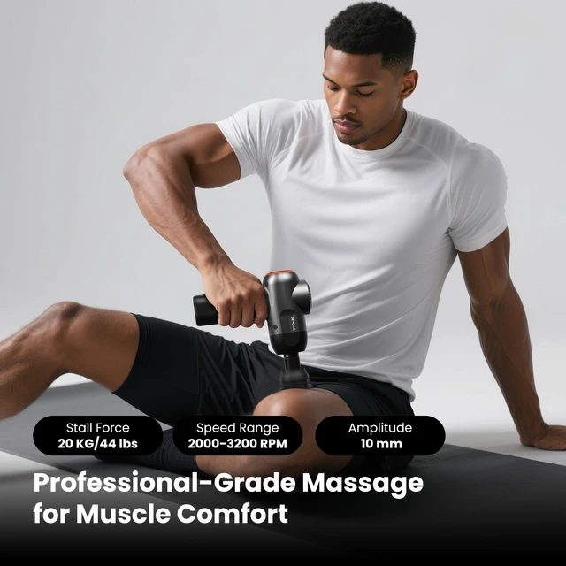 Alt view image 2 of 7 - C2 Massage Gun, FSA Eligible & HSA Approved Deep Tissue Percussion Massager Gun, Muscle Massager with 5 Speeds and 5 Heads, Electric Back Massagers for Professional Athletes Home Gym