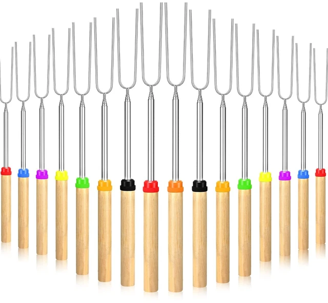 Main image of 150 Pack 32 Inch Marshmallow Roasting Sticks for Fire Pit Bulk | Smores Skewers for Fire Pit Kit, Hot Dog Camping Skewers Accessories, Campfire Extendable Forks BBQ Tools