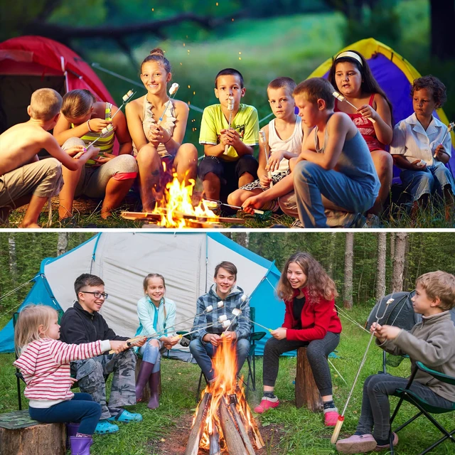 Alt view image 7 of 7 - 150 Pack 32 Inch Marshmallow Roasting Sticks for Fire Pit Bulk | Smores Skewers for Fire Pit Kit, Hot Dog Camping Skewers Accessories, Campfire Extendable Forks BBQ Tools