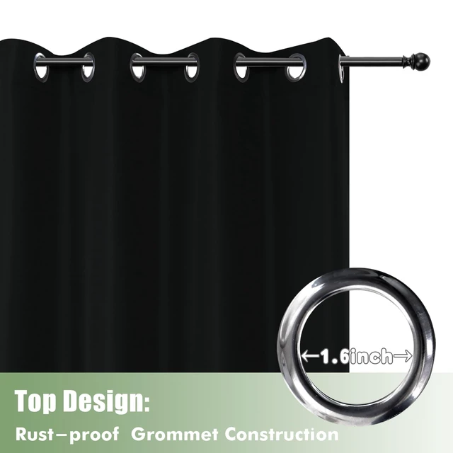 Alt view image 4 of 7 - Waterproof Outdoor Curtains for Patio 6 Pcs 54x120 Inch Black | Weatherproof, Privacy Outsides Curtains for Backyard Porch Gazebo, Sunlight & UV Blocking,Outdoor Dining Dividers