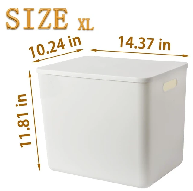 Alt view image 5 of 5 - 6 pack large plastic White storage bins with Lids, Toy Box Chest with HandleOrganizer Containers Baskets for Baby,NurseryShelvesPlayroom, BedroomOffice,Closethome (White, 6XL)
