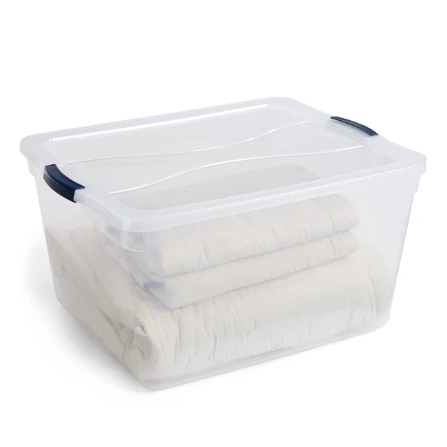 Alt view image 4 of 7 - Cleverstore 71 Qt Clear Storage Bins with Lids, 4-Pack, Stackable, BPA-Free, Made in USA