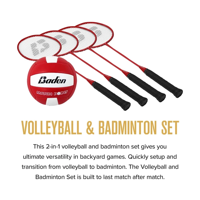 Alt view image 4 of 7 - Champions Volleyball Badminton Combo Set