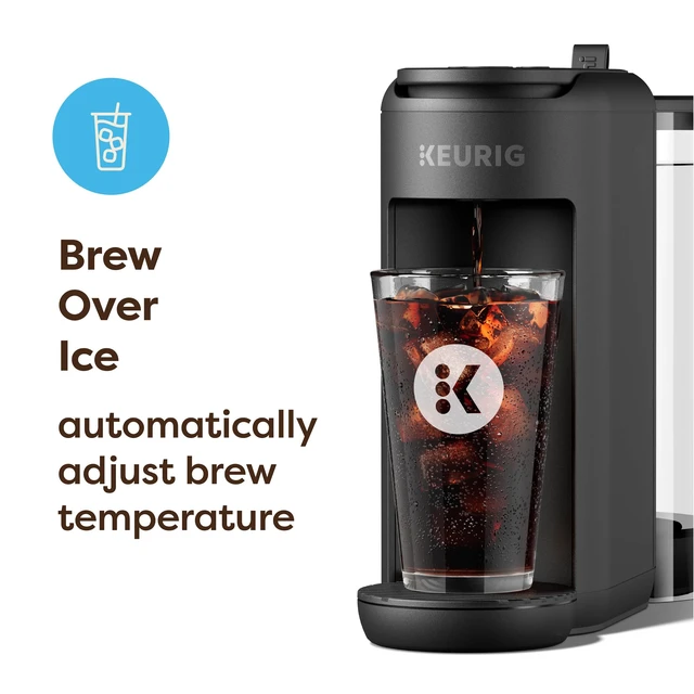 Alt view image 3 of 7 - K-Mini Mate Plus Single-Serve K-Cup Pod Coffee Maker, Matte Black | Compact, 3 Cup Sizes, Brew Over Ice and Strong Button Features, 50 oz Removable Reservoir