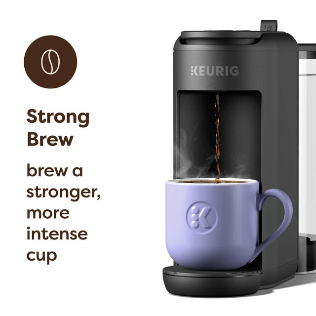Alt view image 4 of 7 - K-Mini Mate Plus Single-Serve K-Cup Pod Coffee Maker, Matte Black | Compact, 3 Cup Sizes, Brew Over Ice and Strong Button Features, 50 oz Removable Reservoir