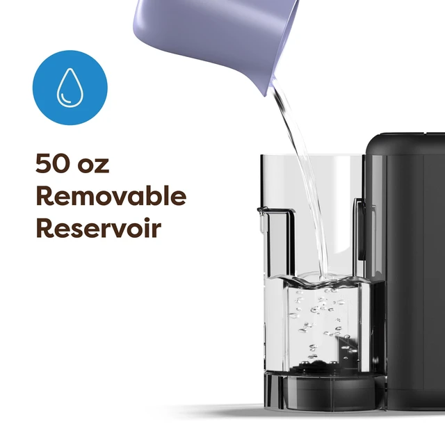 Alt view image 5 of 7 - K-Mini Mate Plus Single-Serve K-Cup Pod Coffee Maker, Matte Black | Compact, 3 Cup Sizes, Brew Over Ice and Strong Button Features, 50 oz Removable Reservoir