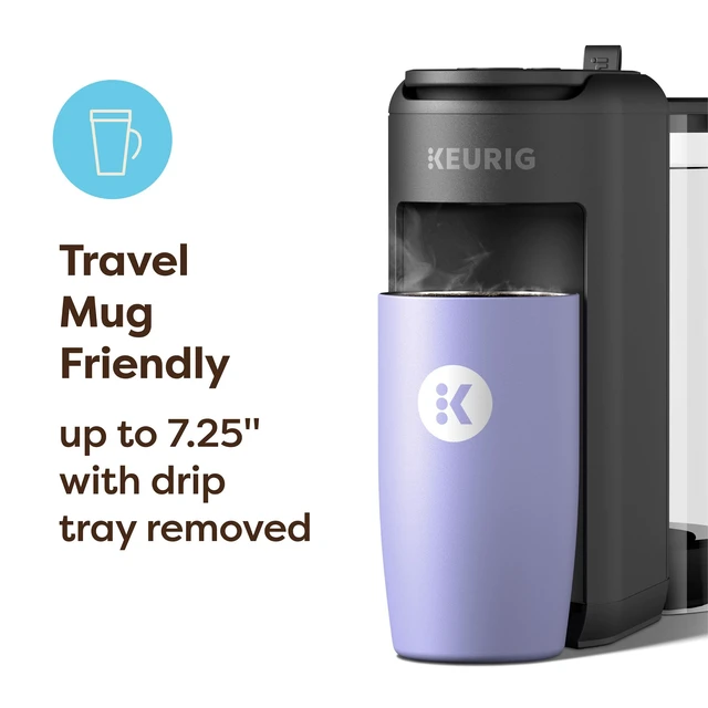 Alt view image 7 of 7 - K-Mini Mate Plus Single-Serve K-Cup Pod Coffee Maker, Matte Black | Compact, 3 Cup Sizes, Brew Over Ice and Strong Button Features, 50 oz Removable Reservoir
