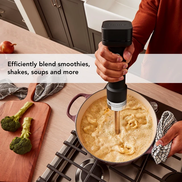 Alt view image 4 of 6 - Go Cordless Hand Blender, battery included, KHBRV71 | Cordless, 7" Blending Arm, Variable Speed Trigger Switch, 3-cup BPA -Free Blending Jar, Battery Included, Black Matte